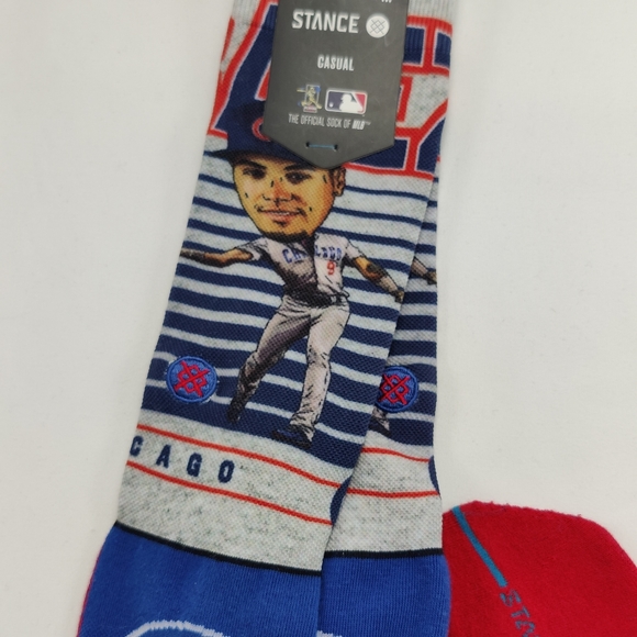NWT Stance x MLB St Louis Cardinals JAVIER BAEZ BIG HEAD Crew Socks size M 6-8.5 - Picture 12 of 12